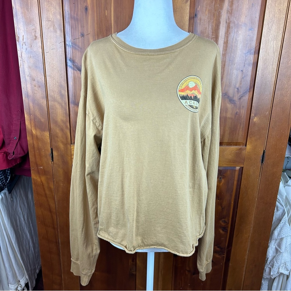 Acadia National Park Cotton Long Sleeve T-Shirt Comfy Outdoor Camping Hiking